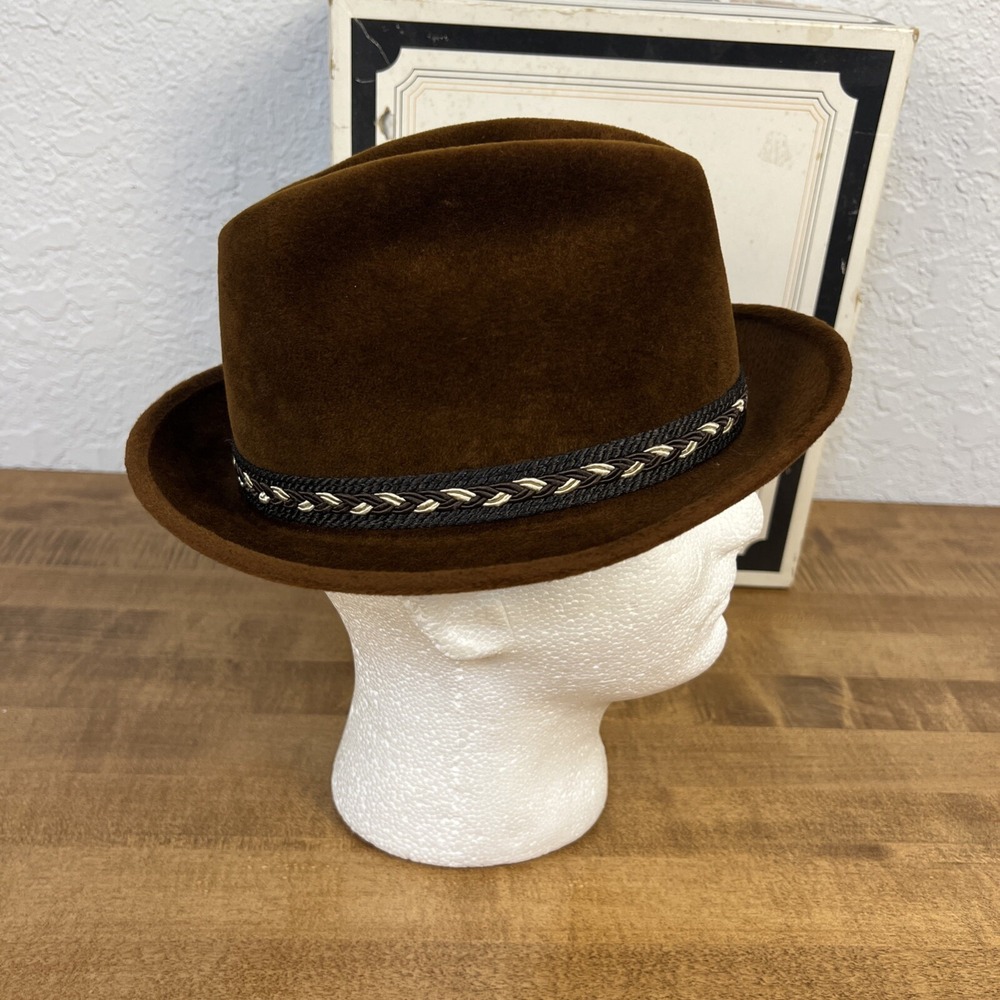 Vintage Stetson The Sovereign Brown Fedora Hat Size 6 7/8 W/ Box - Picture 7 of 16
